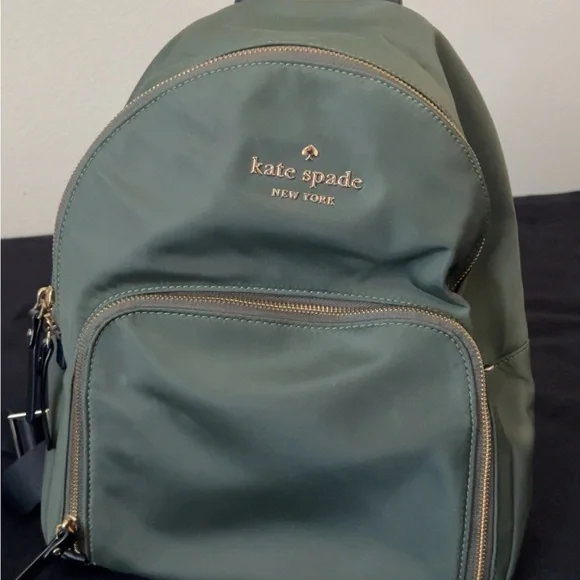 kate spade | Bags | Kate Spade Olive Backpack With Gold  display picture 1